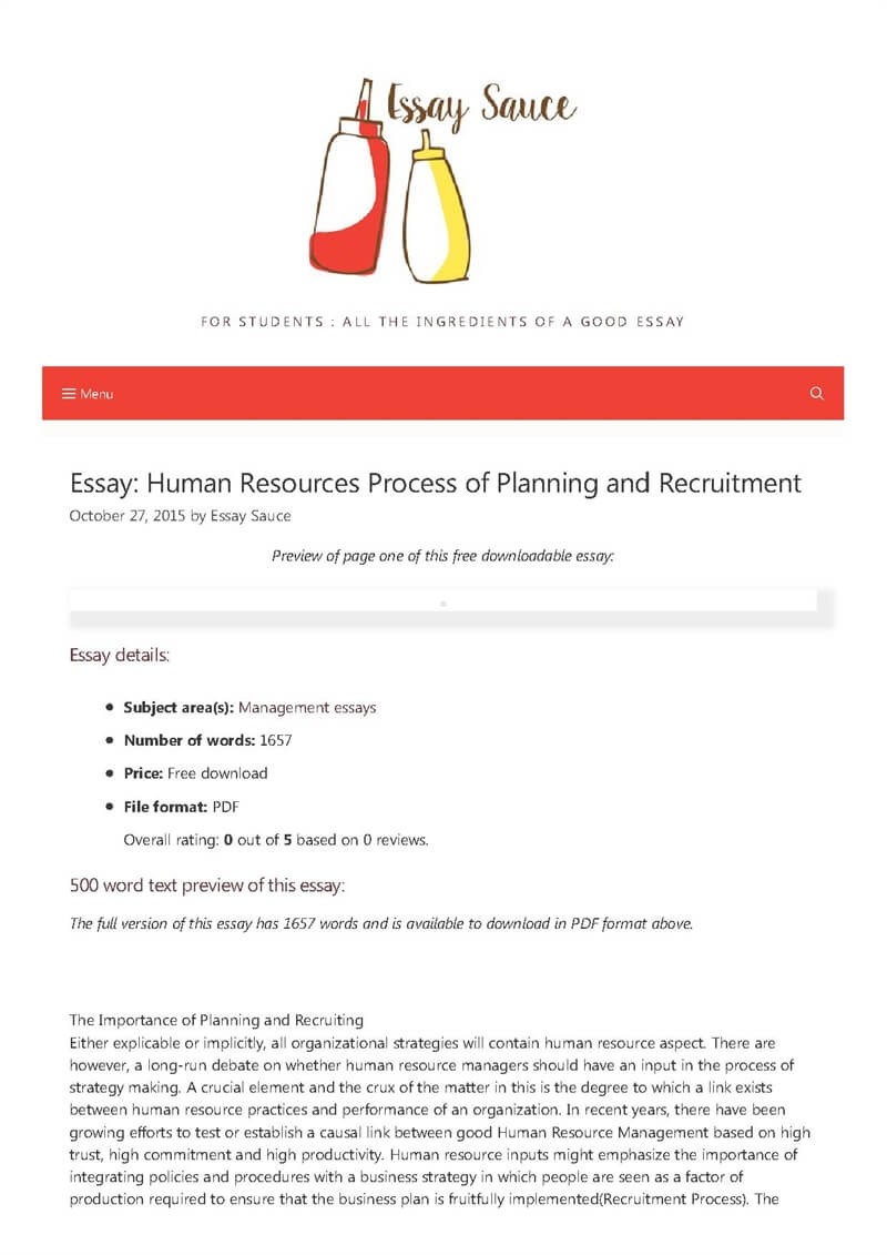 human resources essays